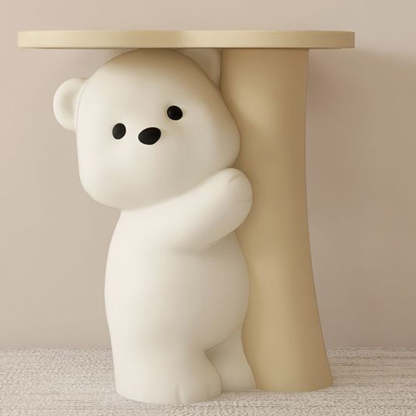 Contemporary Resin Bear-Shaped Side Table