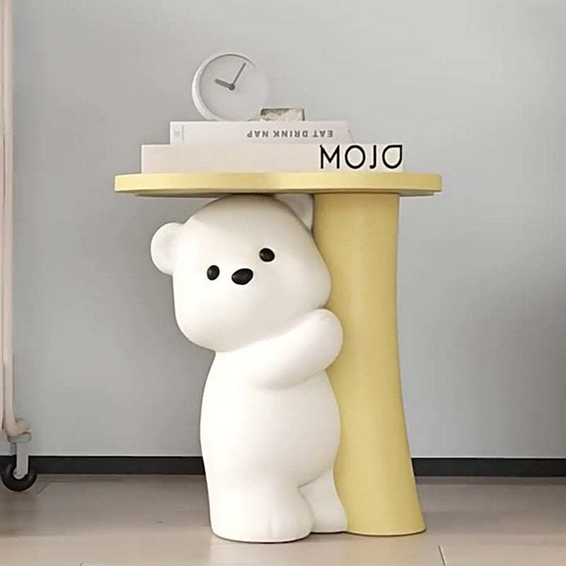 Contemporary Resin Bear-Shaped Side Table