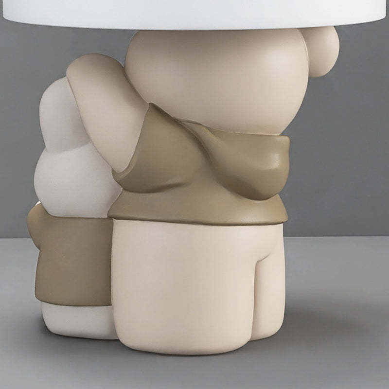 Contemporary Resin Bear Bunny Base Round Side Table