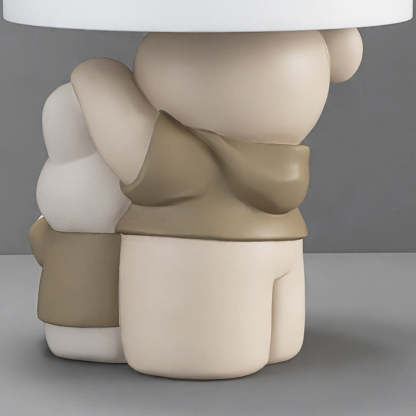 Contemporary Resin Bear Bunny Base Round Side Table