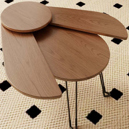 Contemporary Wood Metal Beetle-Shaped Coffee Table