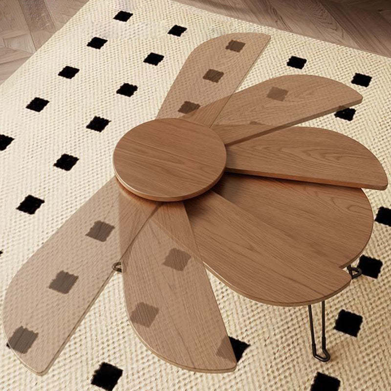 Contemporary Wood Metal Beetle-Shaped Coffee Table