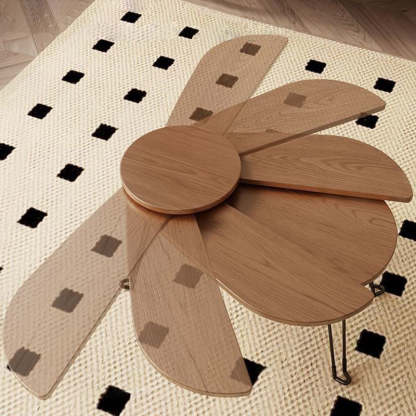 Contemporary Wood Metal Beetle-Shaped Coffee Table