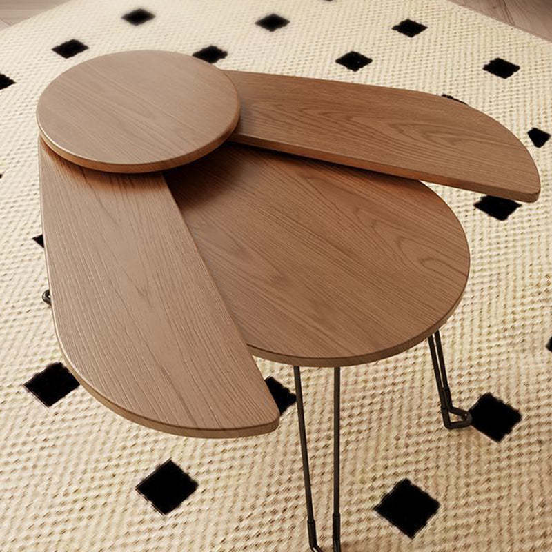 Contemporary Wood Metal Beetle-Shaped Coffee Table