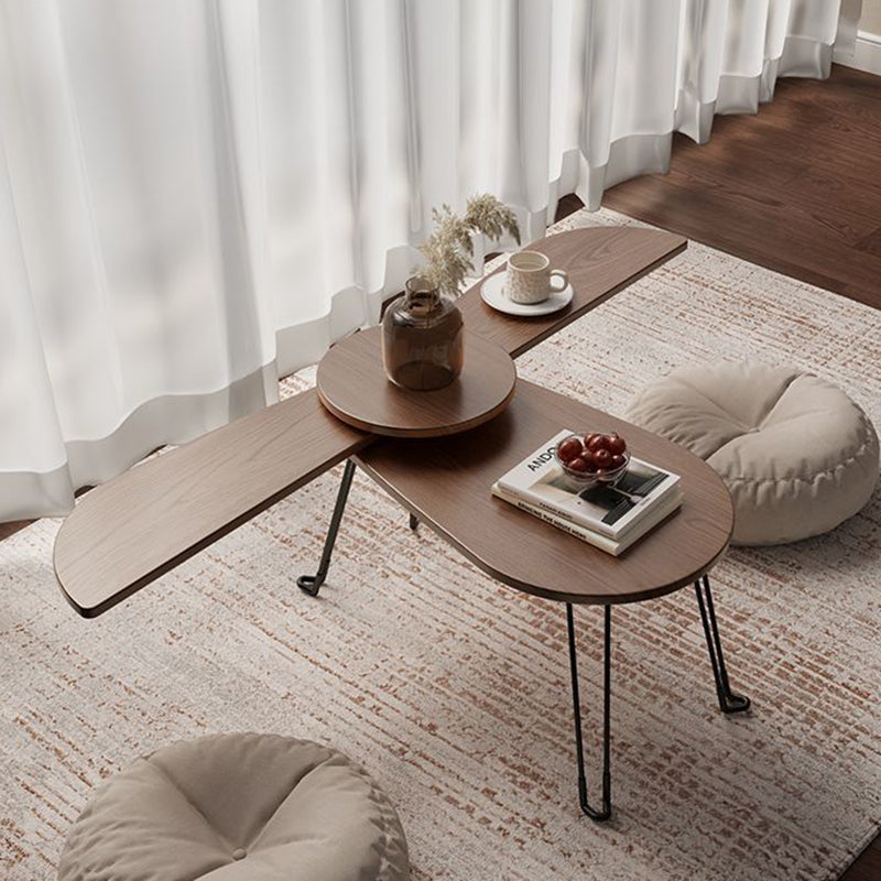Contemporary Wood Metal Beetle-Shaped Coffee Table