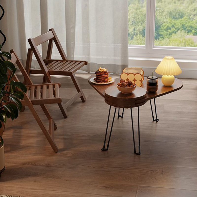 Contemporary Wood Metal Beetle-Shaped Coffee Table