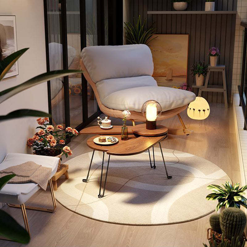 Contemporary Wood Metal Beetle-Shaped Coffee Table