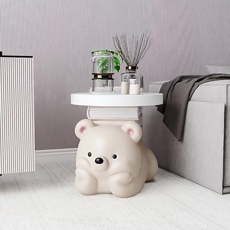 Contemporary Resin Bear-Shaped Side Table