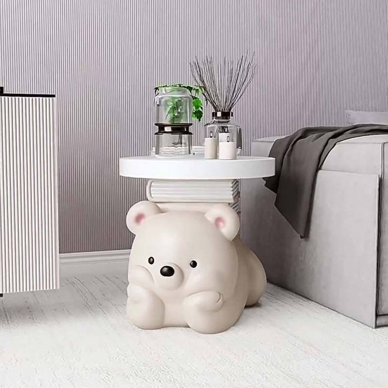 Contemporary Resin Bear-Shaped Side Table