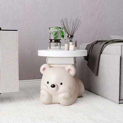 Contemporary Resin Bear-Shaped Side Table