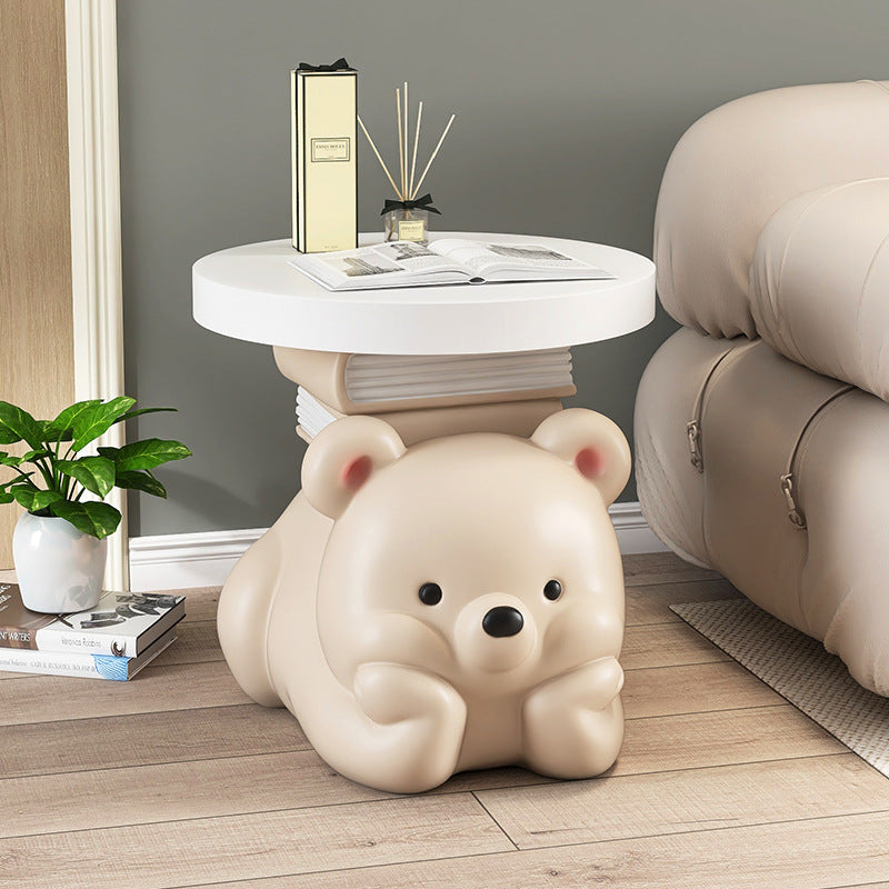 Contemporary Resin Bear-Shaped Side Table