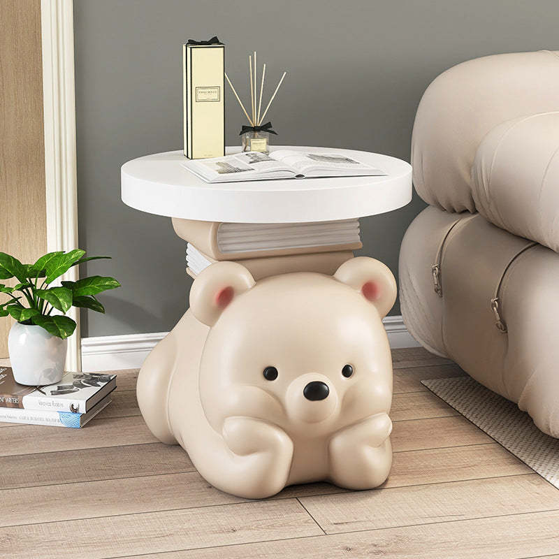 Contemporary Resin Bear-Shaped Side Table