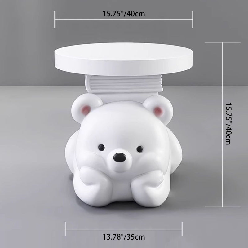 Contemporary Resin Bear-Shaped Side Table