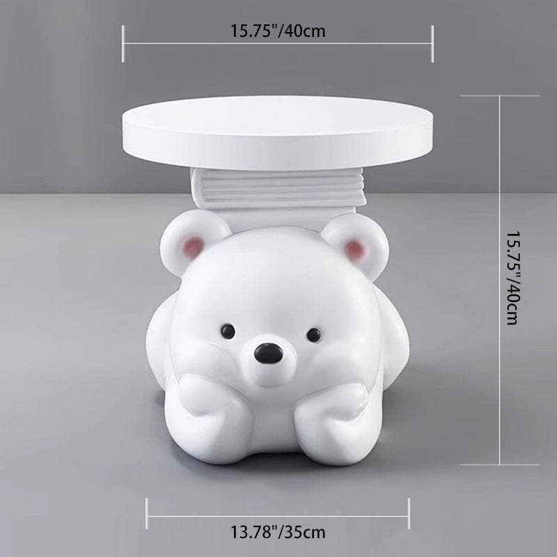 Contemporary Resin Bear-Shaped Side Table