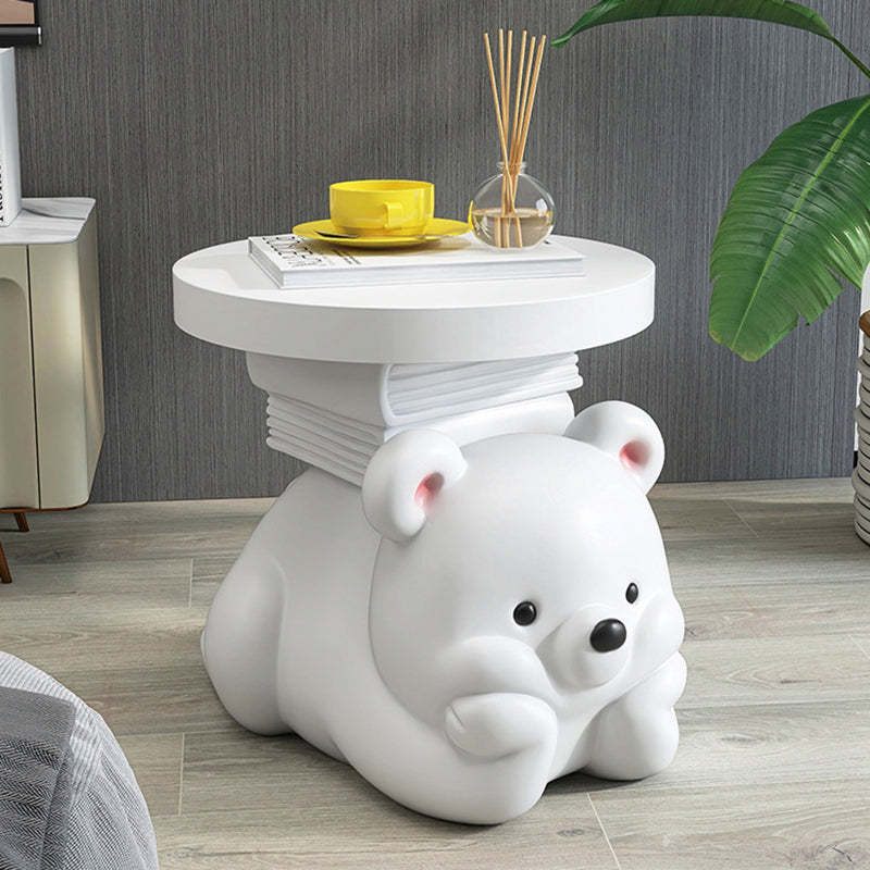 Contemporary Resin Bear-Shaped Side Table