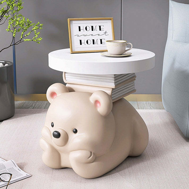 Contemporary Resin Bear-Shaped Side Table