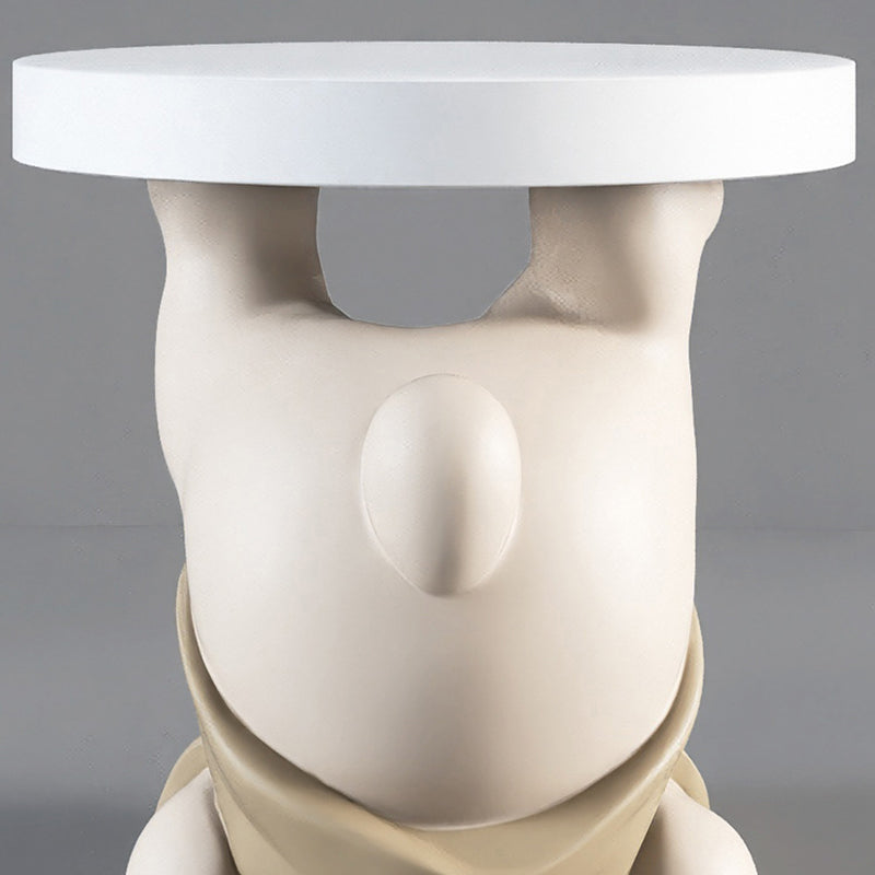 Contemporary Resin Bear Base Round Side Table
