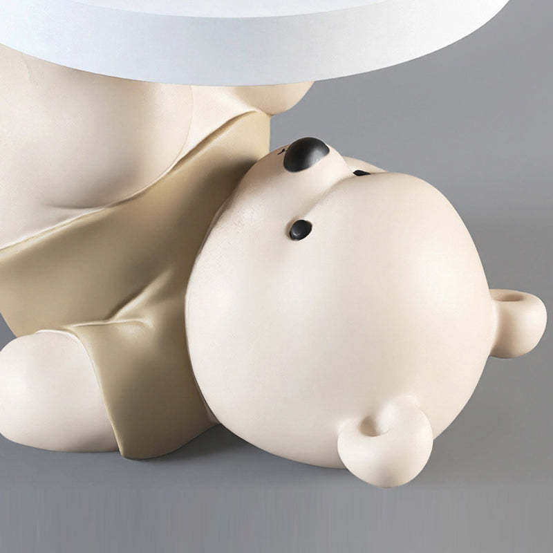 Contemporary Resin Bear Base Round Side Table