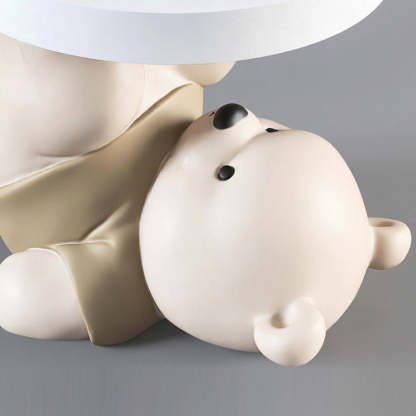 Contemporary Resin Bear Base Round Side Table