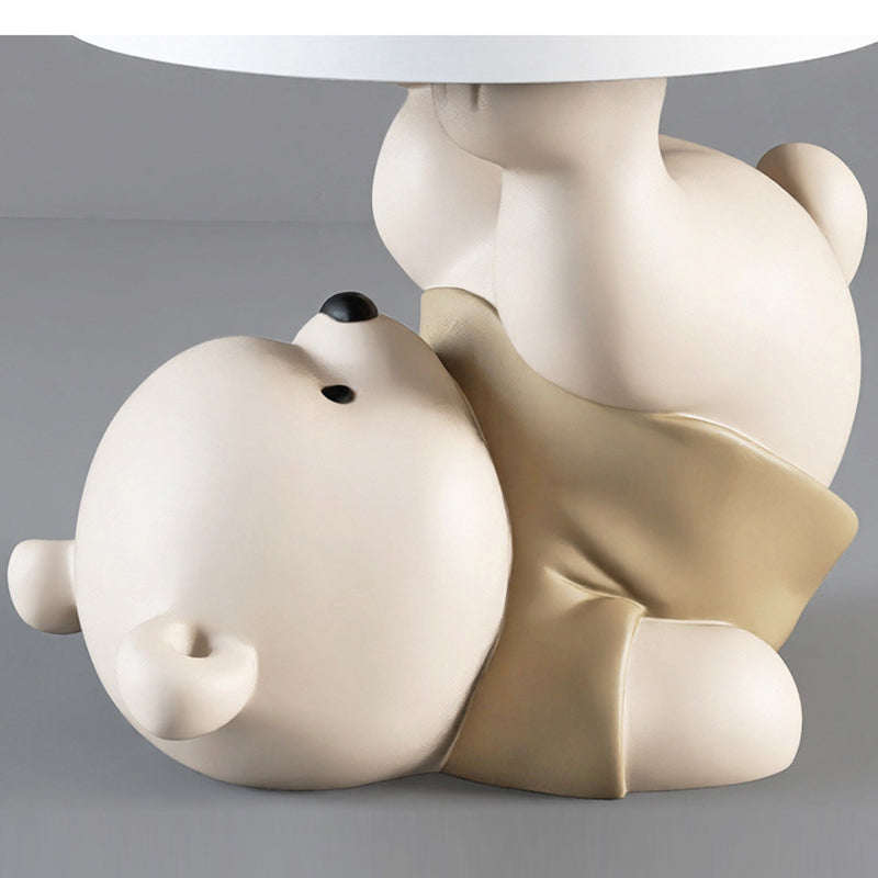 Contemporary Resin Bear Base Round Side Table