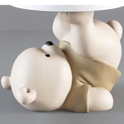 Contemporary Resin Bear Base Round Side Table