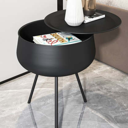 Nordic Iron Round 1-Storage Nightstand