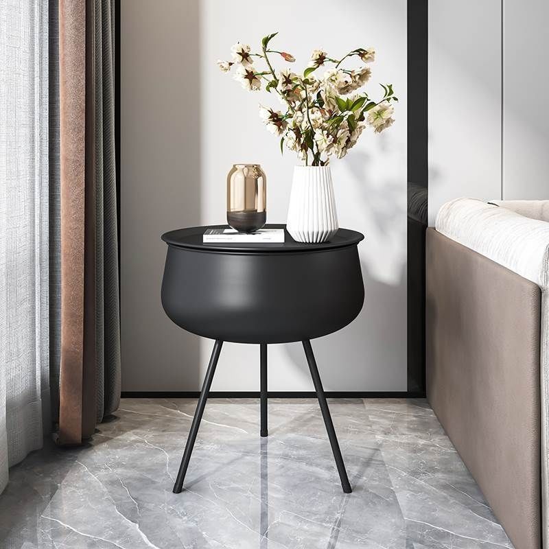 Nordic Iron Round 1-Storage Nightstand