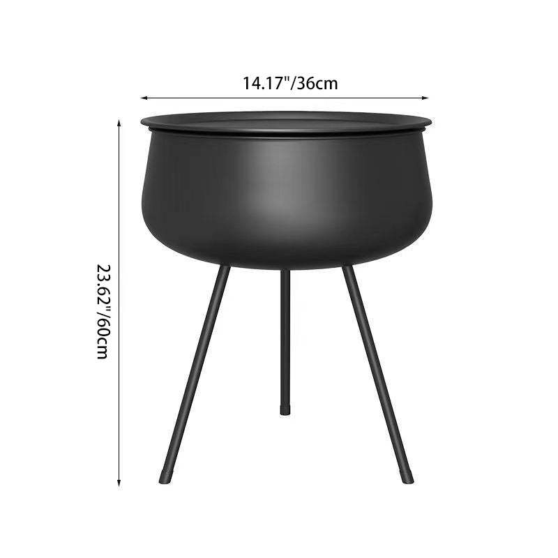 Nordic Iron Round 1-Storage Nightstand — Gold