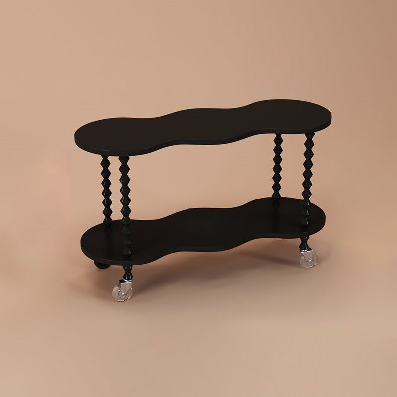 French Plank Wood Oval Side Table