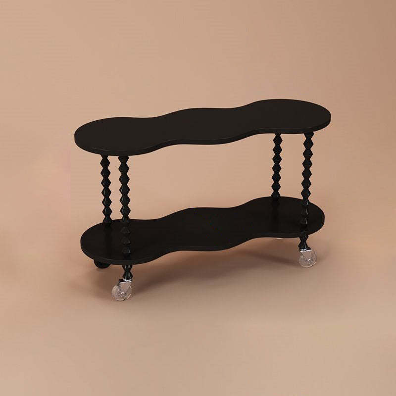 French Plank Wood Oval Side Table