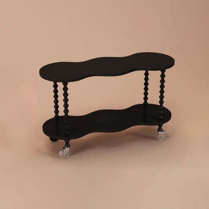French Plank Wood Oval Side Table