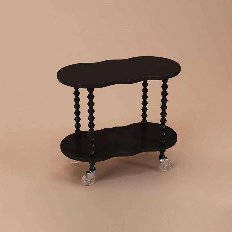French Plank Wood Oval Side Table