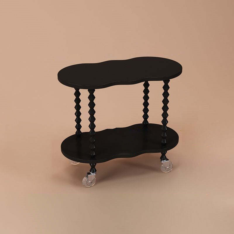 French Plank Wood Oval Side Table