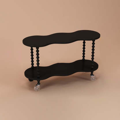 French Plank Wood Oval Side Table