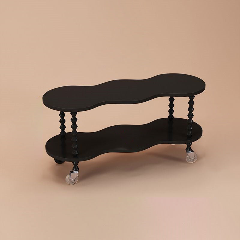 French Plank Wood Oval Side Table