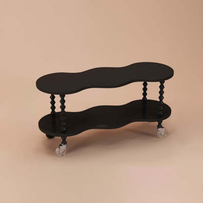 French Plank Wood Oval Side Table