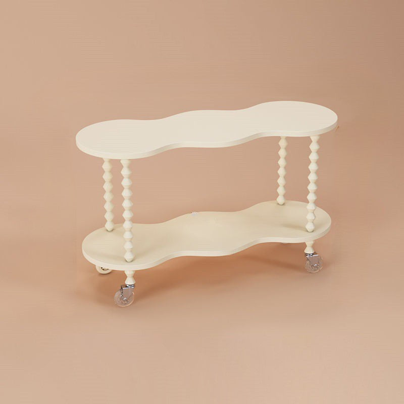 French Plank Wood Oval Side Table