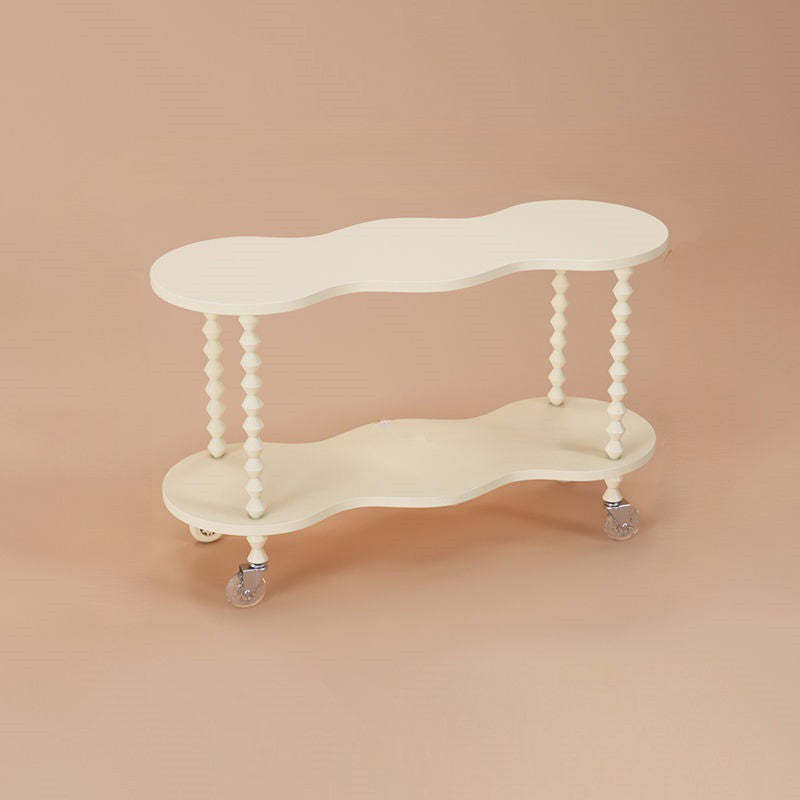 French Plank Wood Oval Side Table