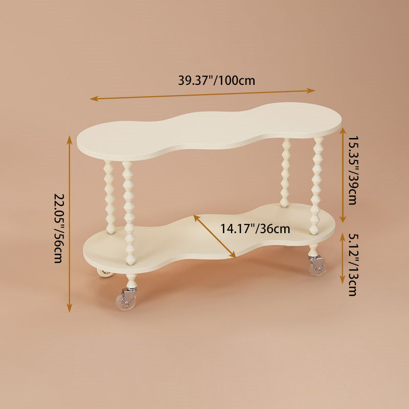 French Plank Wood Oval Side Table — Tall / Black