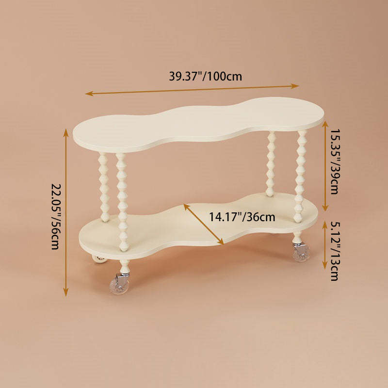 French Plank Wood Oval Side Table — Tall / Black