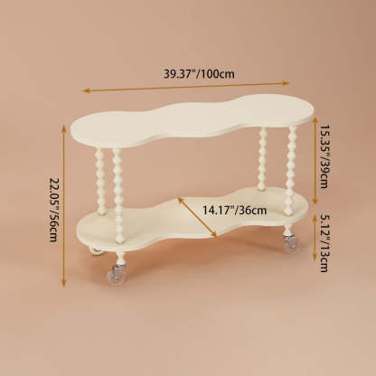 French Plank Wood Oval Side Table — Tall / Black