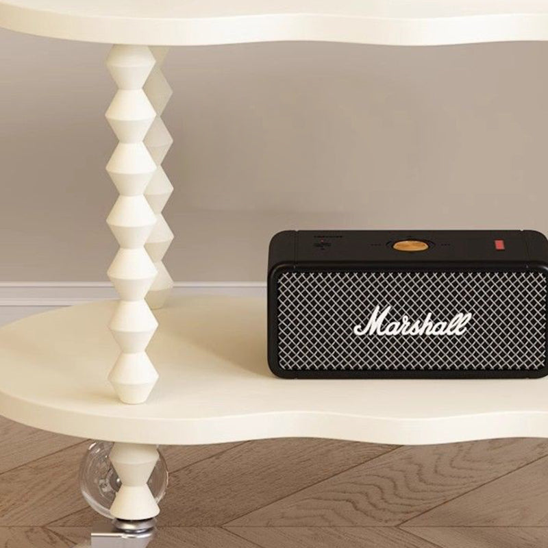 French Plank Wood Oval Side Table — Tall / Black