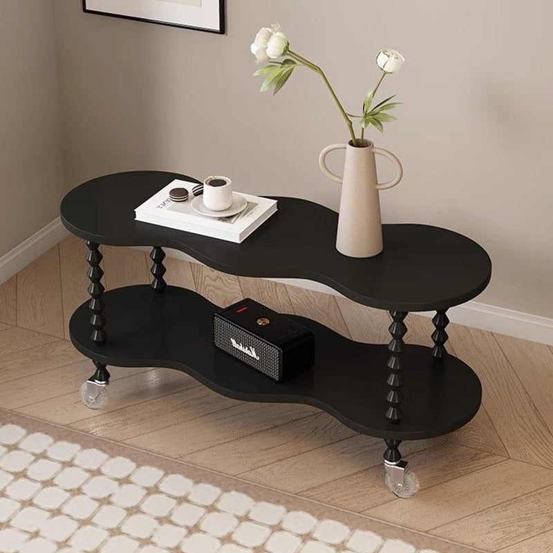 French Plank Wood Oval Side Table