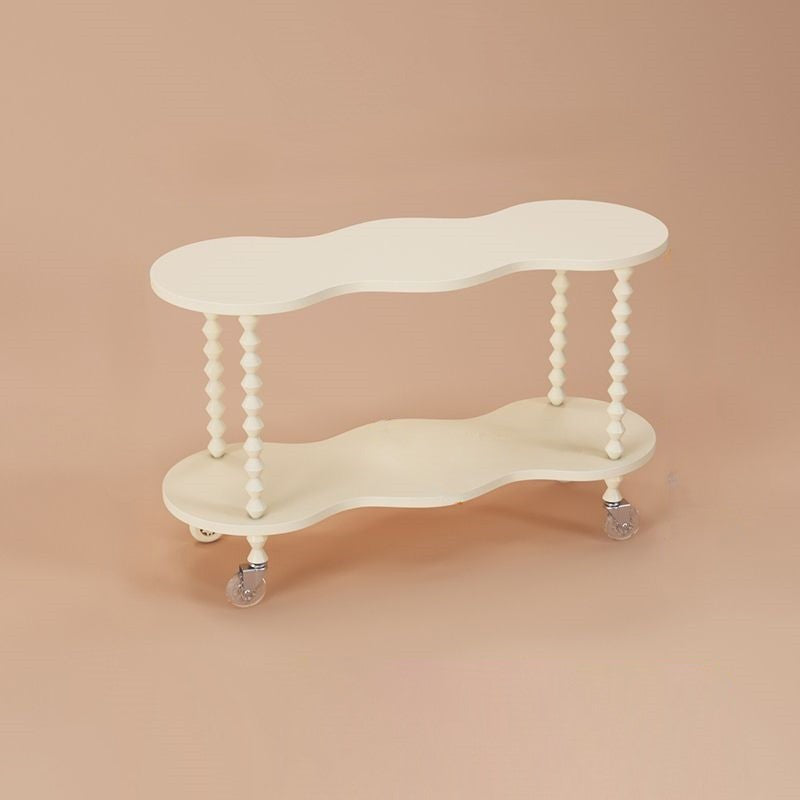French Plank Wood Oval Side Table
