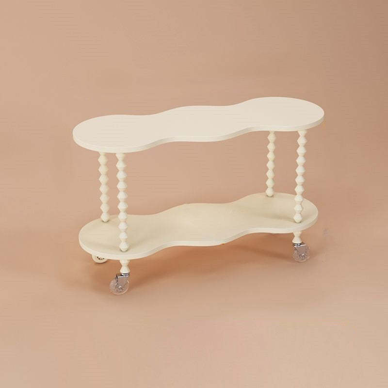 French Plank Wood Oval Side Table