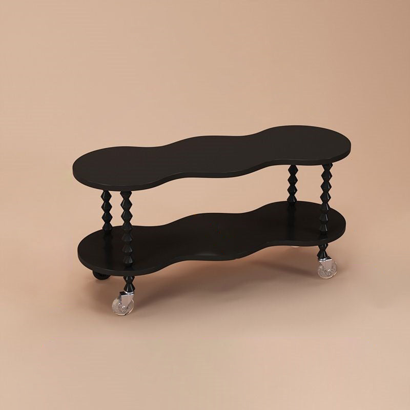 French Plank Wood Oval Side Table