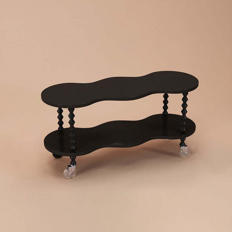 French Plank Wood Oval Side Table