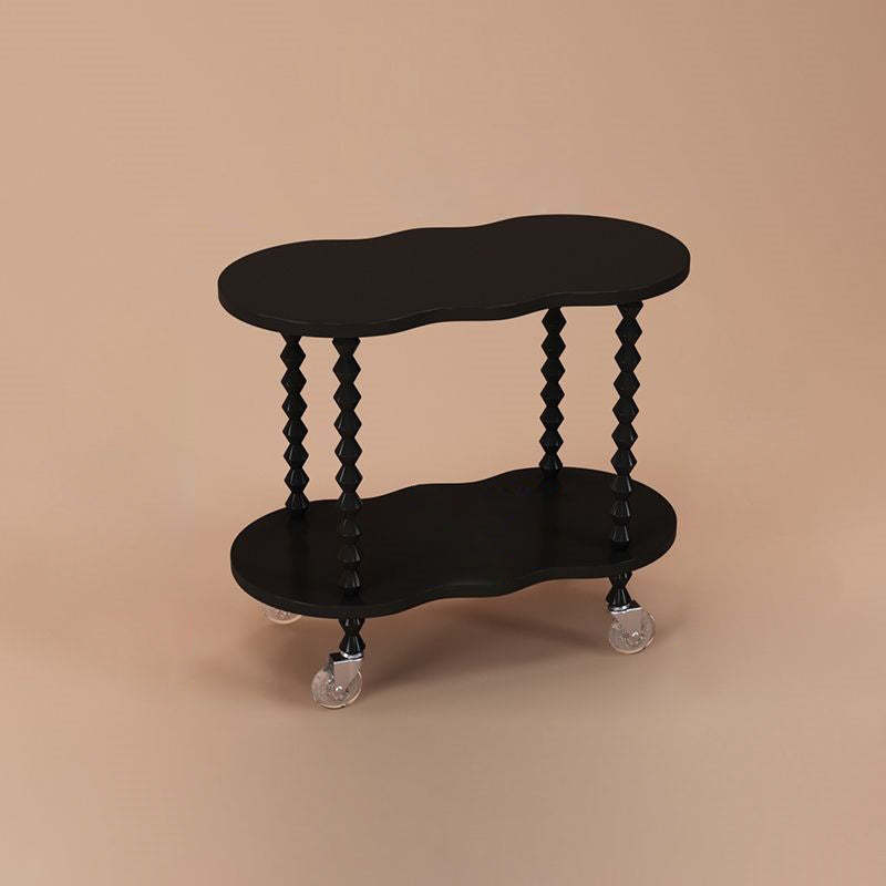 French Plank Wood Oval Side Table