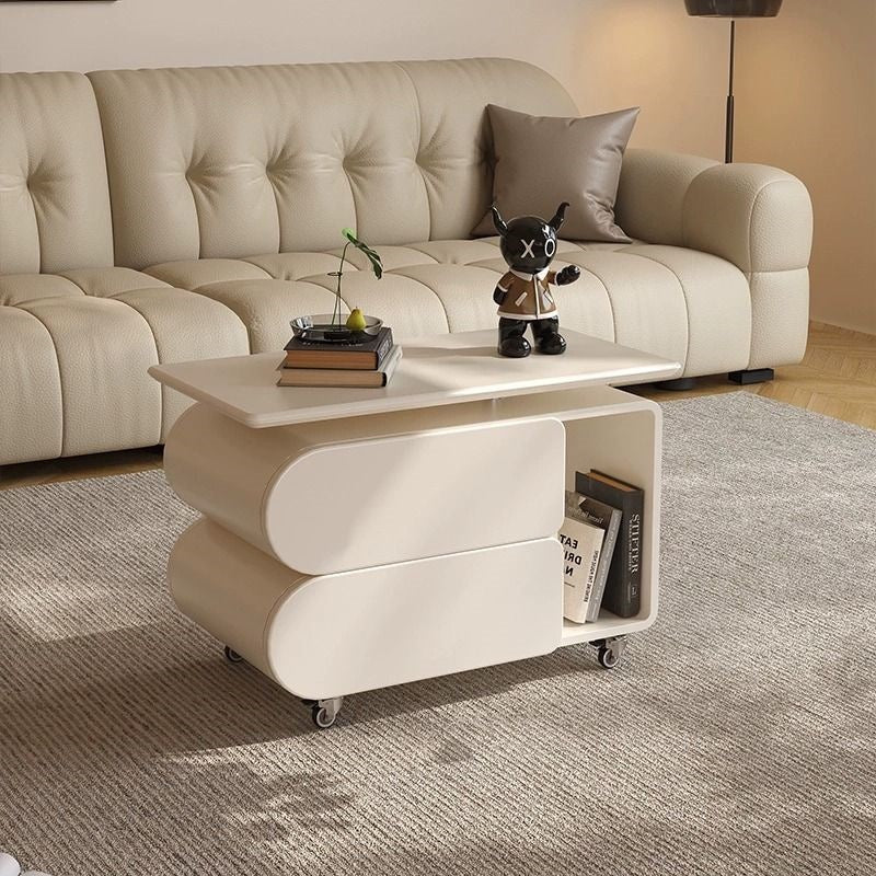 Nordic Eco-Board Iron Lift-Top Swivel Oval Coffee Table
