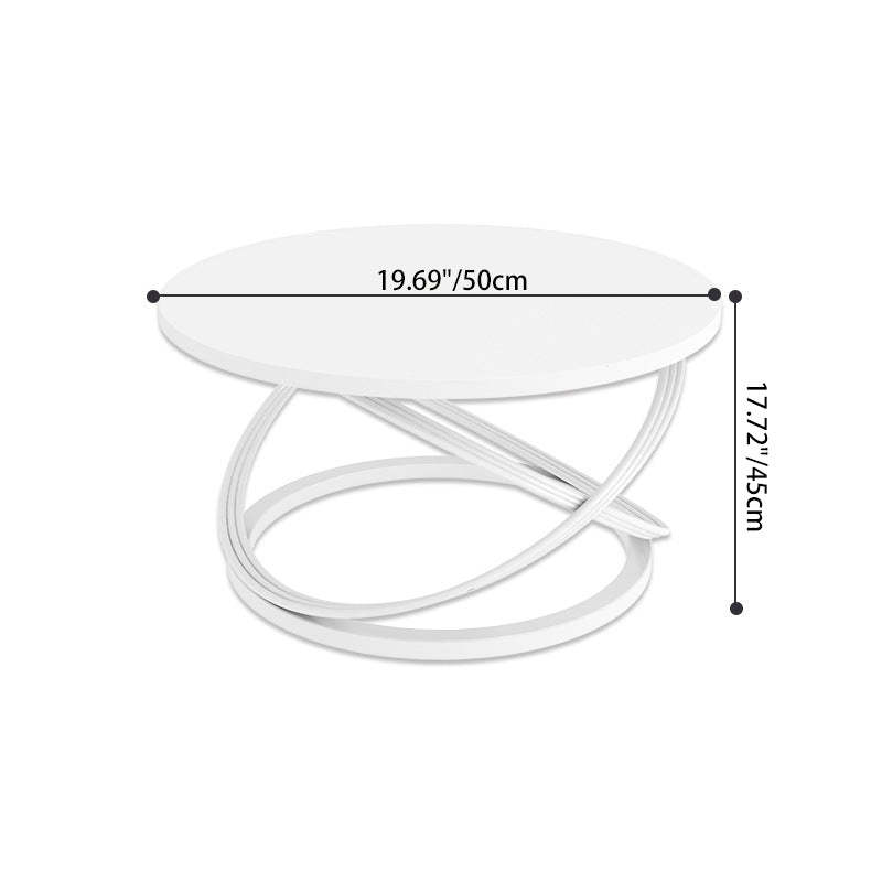 Nordic Rock Slab Iron Round X-Base Coffee Table
